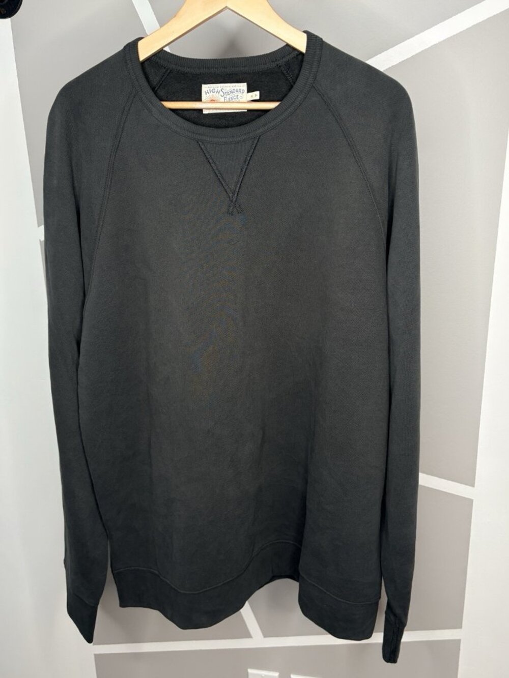 Faherty High Standard Fleece Crewneck Mens XL Mountain Black Pullover Sweatshirt